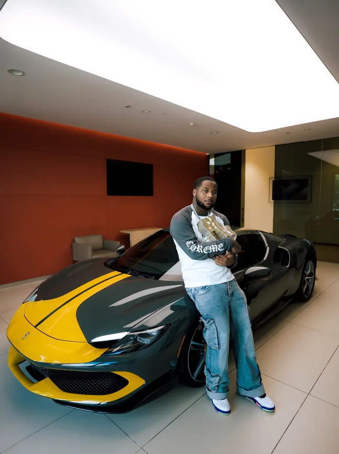 KJ with the Ferrari